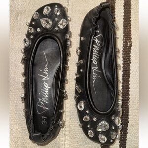 3.1 Phillip Lim ID Stretch Back Ballerina Flat with Gem Embroidery Size 39 $495